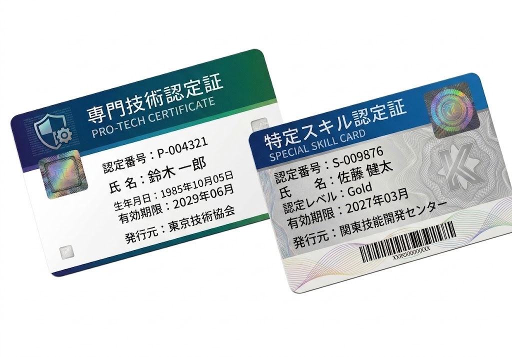 認定証・資格証・合格証のイメージ